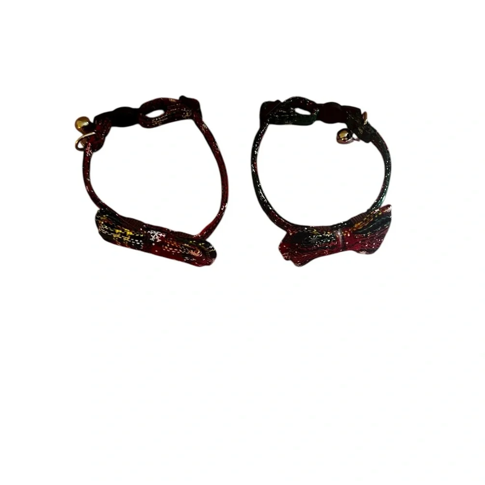 JoyTale Christmas Bow Tie Break Away Cat Collars with Bells
